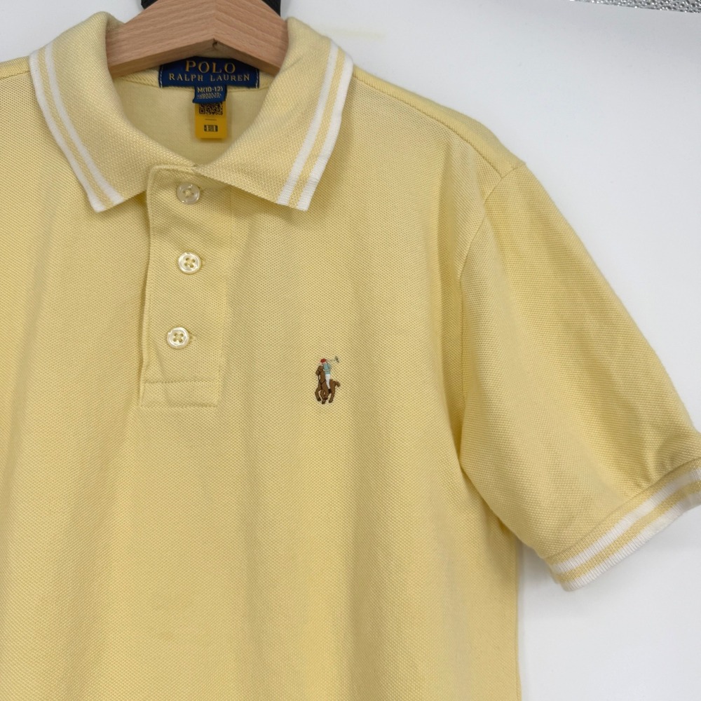 Polo‎ Ralph Lauren Boy's Butter Yellow Embroidered Pony Polo Shirt Sz M 10-12